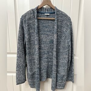 Pure J Jill Blue Open-Front Cardigan Cotton Sweater sz Medium Classic